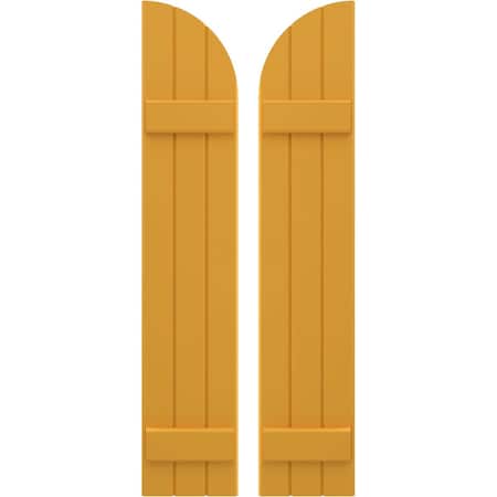 Ekena Millwork Americraft 3-Board (2 Batten) Wood Joined Board-n-Batten Shutters w/ Arch Top, ARW101BQ311X73TUH, PR ARW101BQ311X73TUH